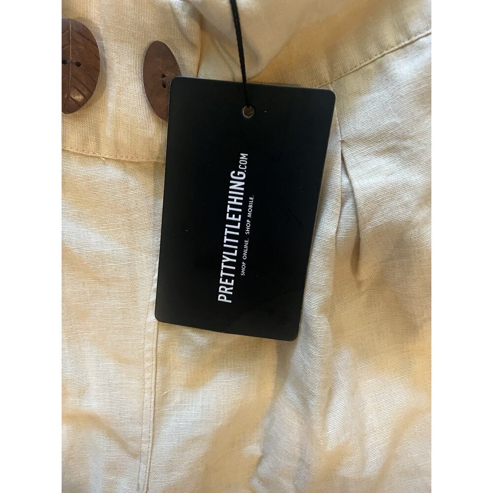 Pretty Little Thing Tan wide leg Pants trousers. Size 10 - Picture 2 of 16